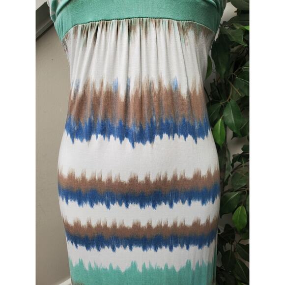 Neiman Marcus Women Multicolor Viscose Halter Neck Sleeveless Long Maxi Dress XS - Picture 3 of 11